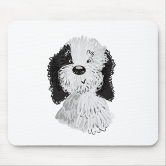 Sheepadoodle hand drawn illustration mouse mat