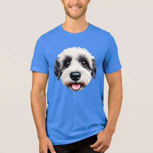 Sheepadoodle happy face BW-2 Tri-Blend Shirt