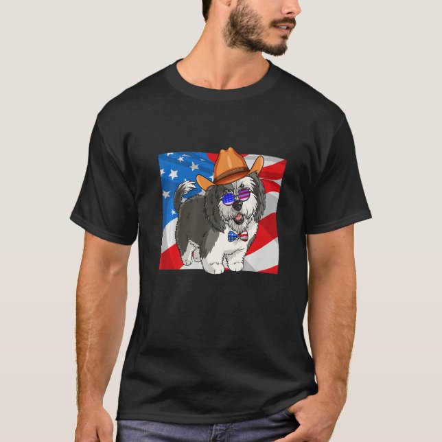 Sheepadoodle Patriotic Merica 4th Of July American T-Shirt (Front)