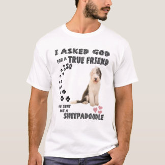 Sheepadoodle Quote Mom Sheepdogpoo Dad, Cute Sheep T-Shirt