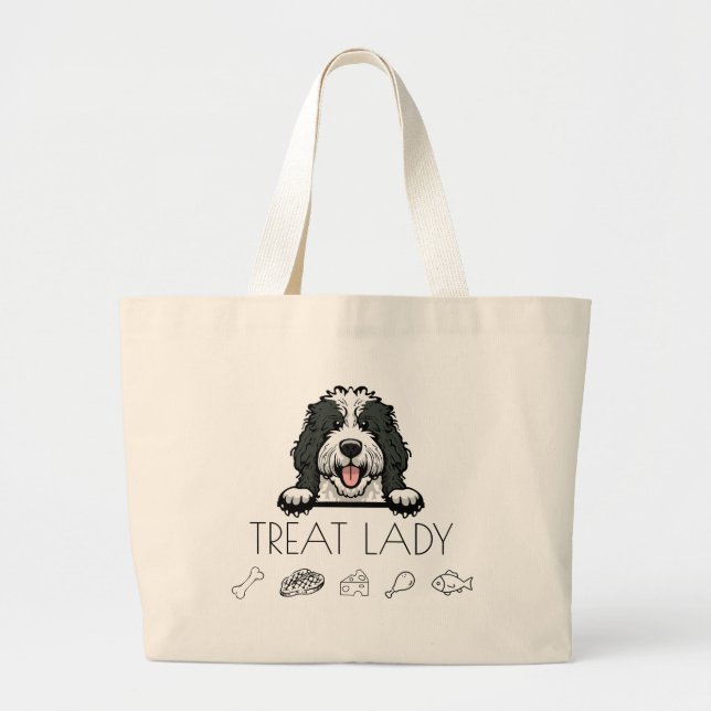 Sheepadoodle Treat Lady Tote Bag (Front)