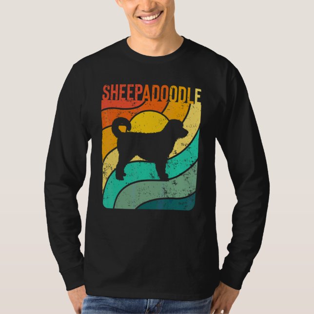 Sheepadoodle Vintage Sunset Mum Dad T-Shirt (Front)