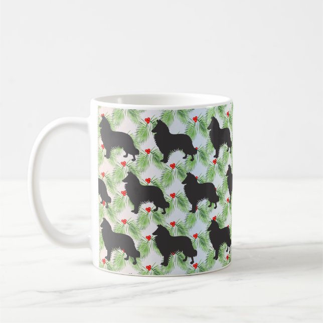 Sheepdog Christmas Holiday Coffee Mug (Left)