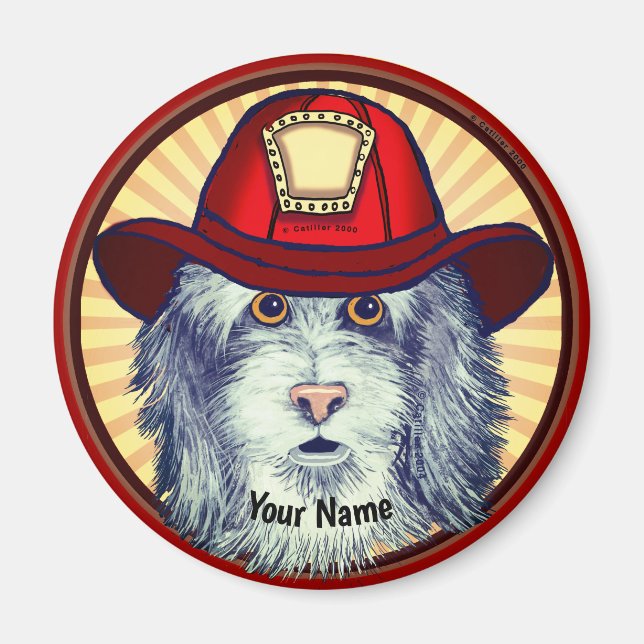 Sheepdog Firefighter  Magnet (Front)
