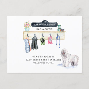 Sheepdog Mudroom Moving Announcement Postcard
