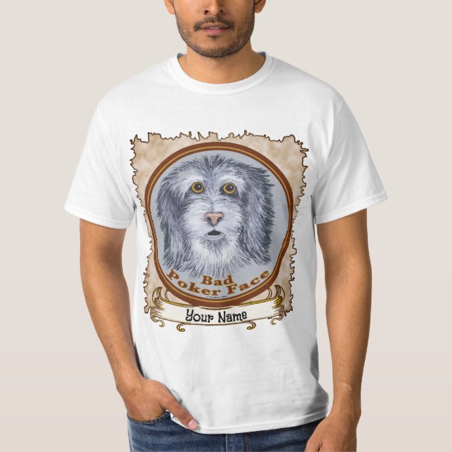 Sheepdog Poker Face T-Shirt (Front)