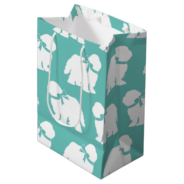 Sheepdog Puppy Old English Sheep Dog Medium Gift Bag (Front Angled)