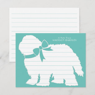 Sheepdog Puppy Old English Sheep Dog Thank You Card