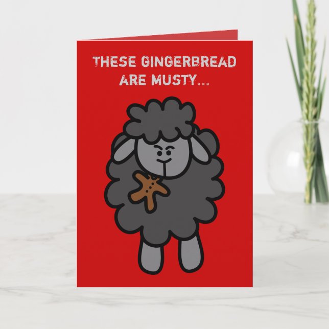 Sheepeh Eats Musty Gingerbread Holiday Card (Front)