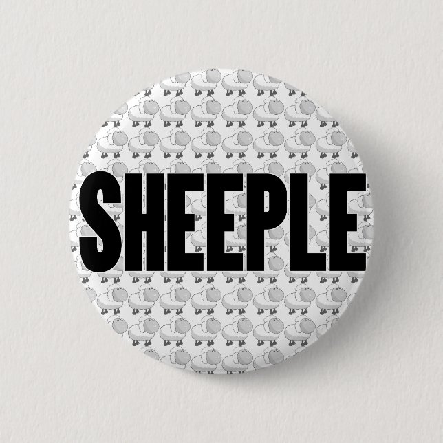 SHEEPLE 4 6 CM ROUND BADGE (Front)