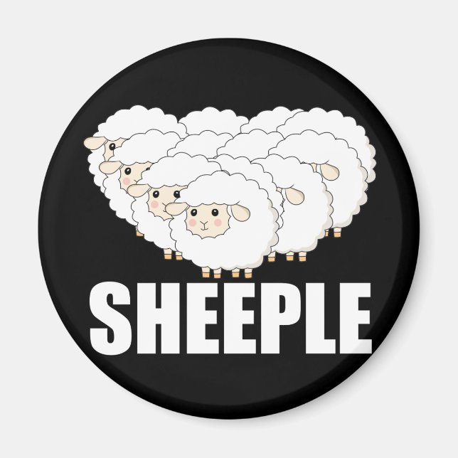 Sheeple Question Nothing Remain Terrified - Sheep Magnet (Front)