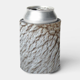 Sheep's Wool Abstract Nature Photo Can Cooler