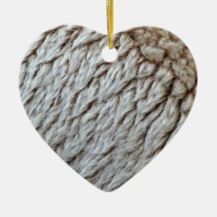 Sheep's Wool Abstract Nature Photo Ceramic Tree Decoration