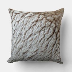 Sheep's Wool Abstract Nature Photo Cushion