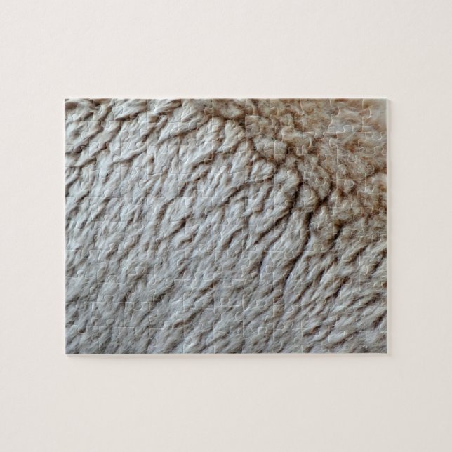 Sheep's Wool Abstract Nature Photo Jigsaw Puzzle (Horizontal)