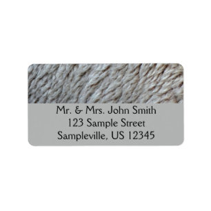 Sheep's Wool Abstract Nature Photo Label