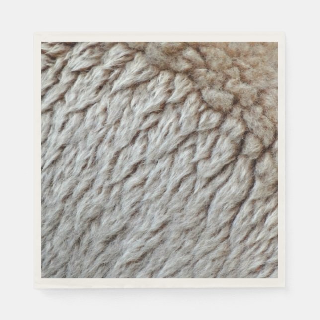 Sheep's Wool Abstract Nature Photo Napkin (Front)