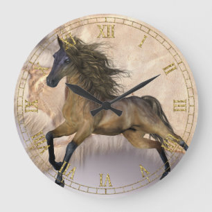 Sheepskin on Wild Horse  Wall Clock