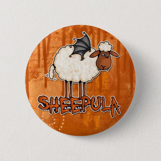sheepula 6 cm round badge (Front)