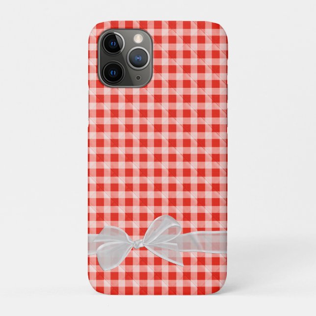 sheer bow on red and white gingham Case-Mate iPhone case (Back)