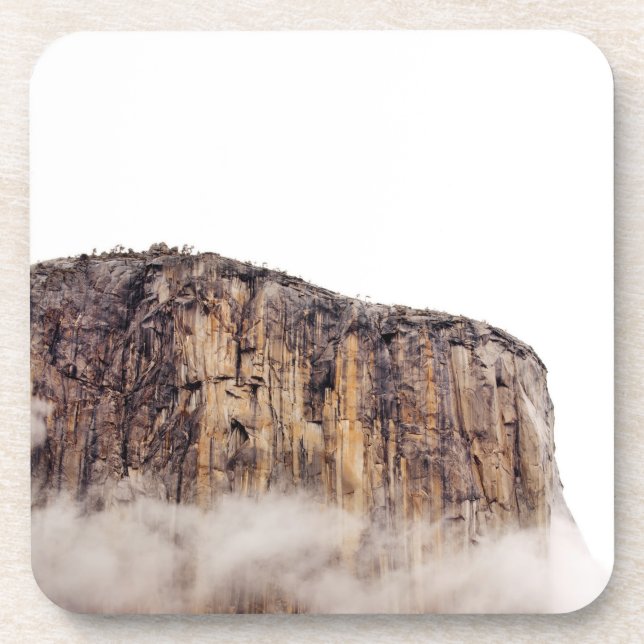 Sheer cliff rising above clouds coaster (Front)