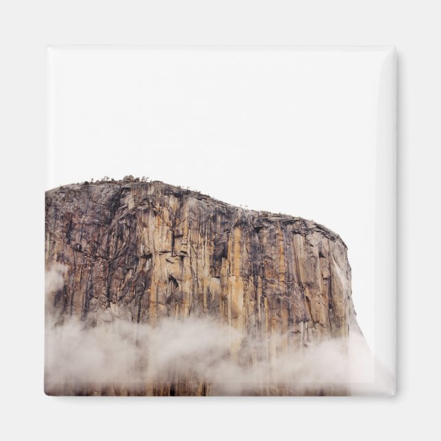 Sheer cliff rising above clouds magnet (Front)