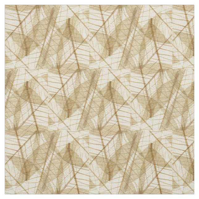 Sheer Cream Beige Lace Leaves Fabric (Swatch)