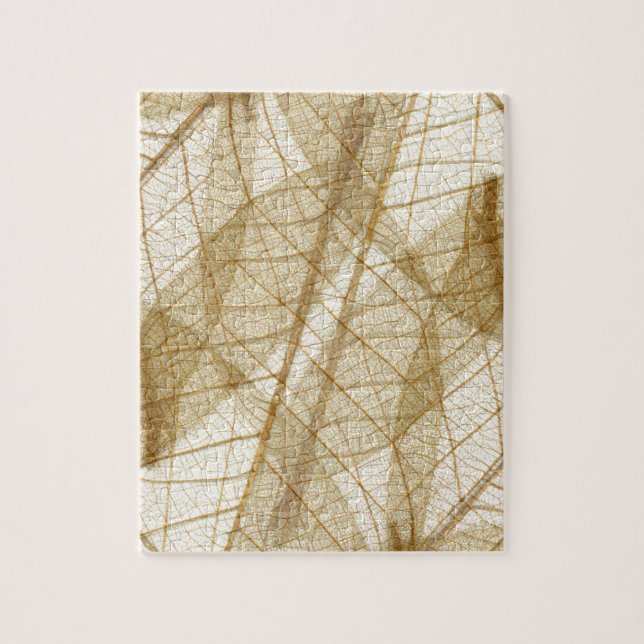 Sheer Cream Beige Lace Leaves Jigsaw Puzzle (Vertical)
