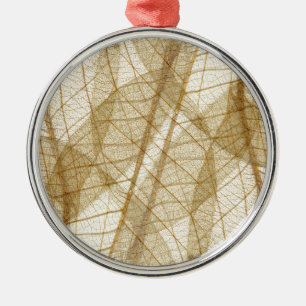Sheer Cream Beige Lace Leaves Metal Tree Decoration