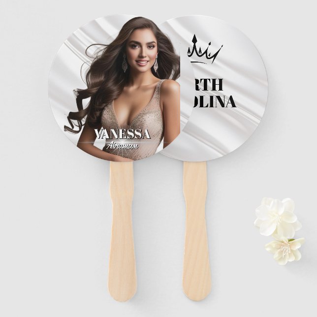 Sheer Elegance Ultimate Pageant Paddle Fans (Front and Back)
