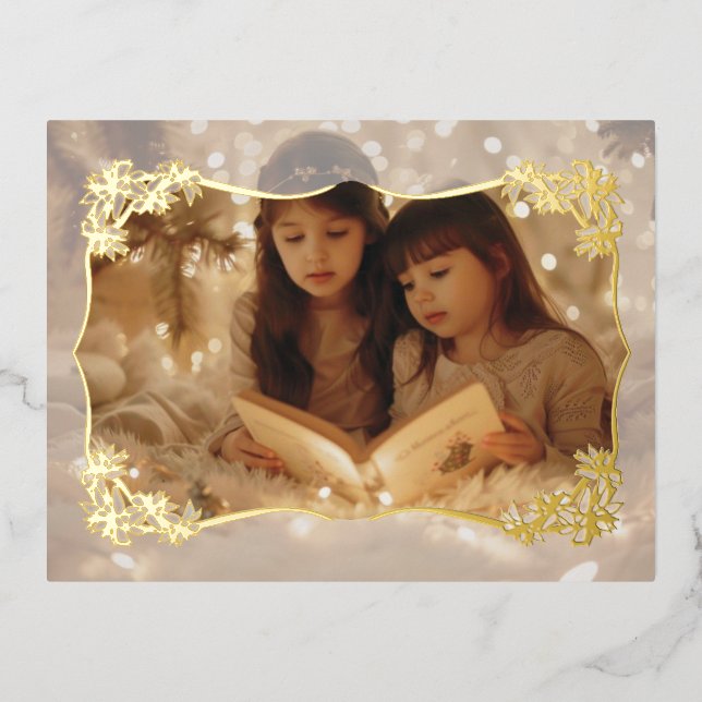 Sheer Floral Lace Holiday Post Card (Front)