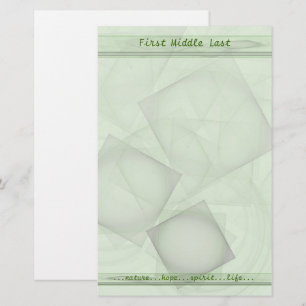 Sheer Green Geometric Tiles Personalised Stationery