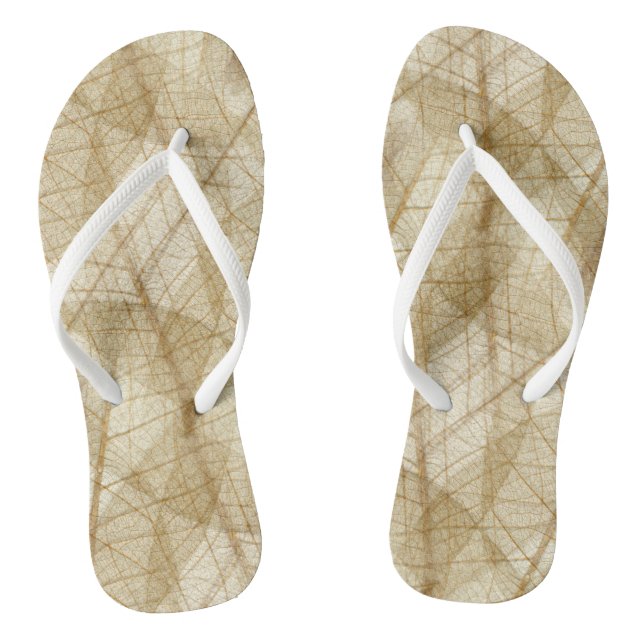 Sheer Lace Leaves Flip Flops (Footbed)