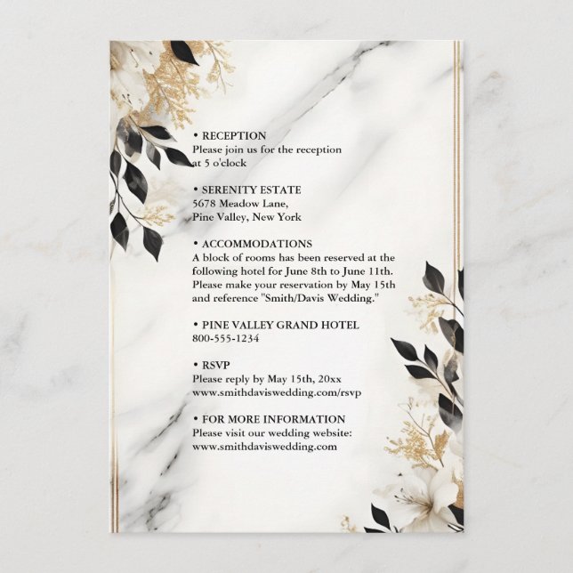 Sheer Natural Work Stacked Stone Marble Wedding Enclosure Card (Front)