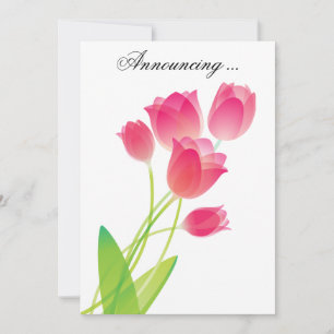 Sheer Pink Tulips Invitation