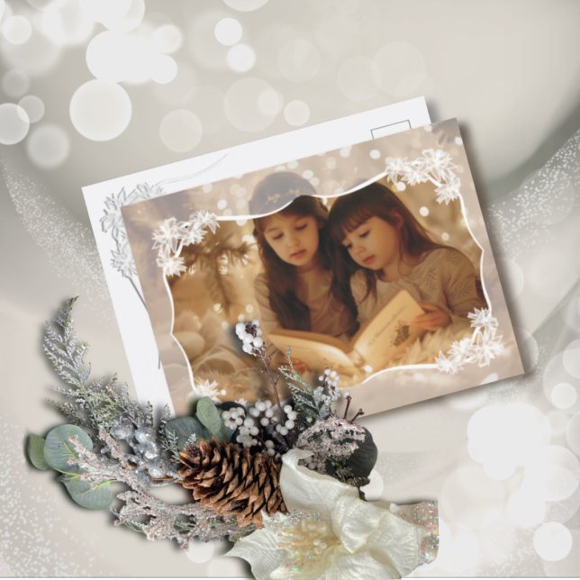 Sheer Poinsettia Lace Florals Holiday Postcard (Creator Uploaded)