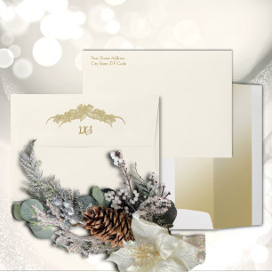 Sheer Poinsettia Lace Ivory Envelope