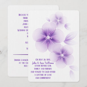 Sheer Purple Blossom Wedding Invitation