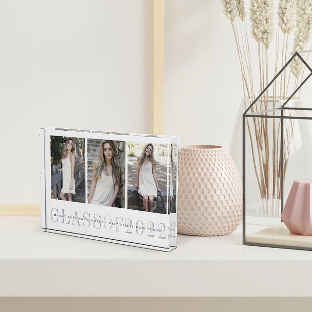 Sheer Stripe 2022 Graduation Keepsake Photo Block (Creator Uploaded)