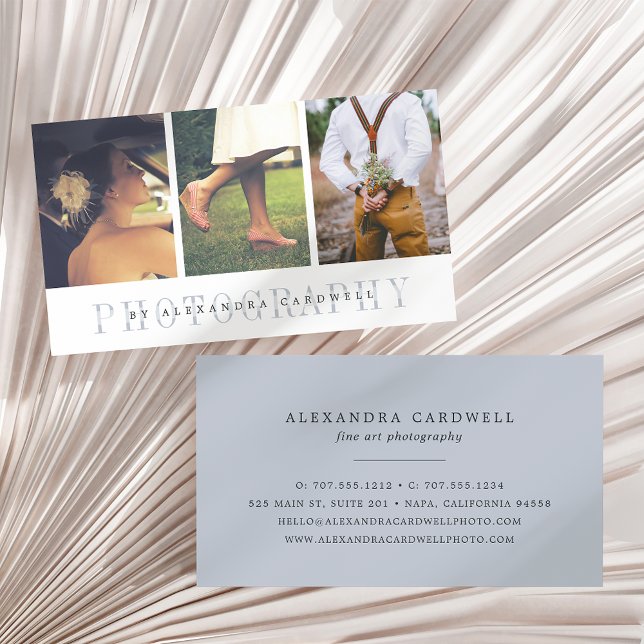 Sheer Stripe | Multi Photo Photographer Business Card (Creator Uploaded)