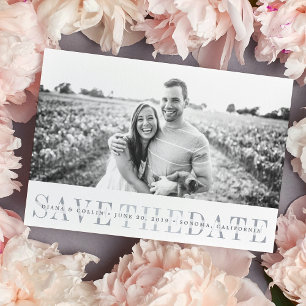 Sheer Stripe Save the Date Photo Card
