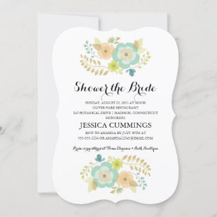 Sheer Summer Flowers Bridal Shower Invitation