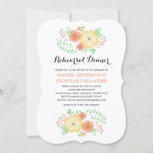 Sheer Summer Flowers   Rehearsal Dinner Invitation