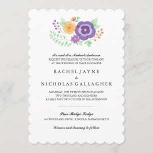 Sheer Summer Flowers Wedding Invitation