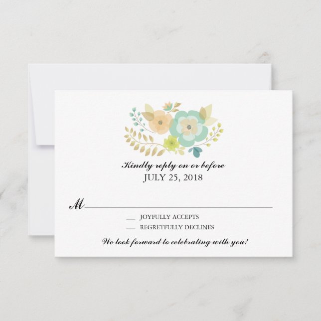Sheer Summer Flowers | Wedding RSVP (Front)