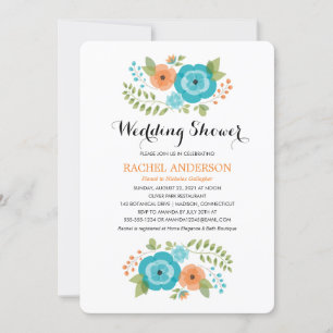 Sheer Summer Flowers   Wedding Shower Invitation