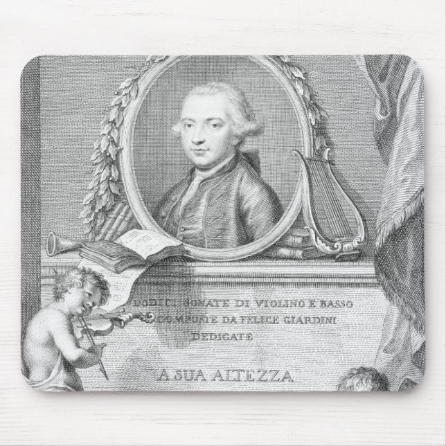 Sheet Cover with a portrait of Felice Giardini Mouse Mat (Front)