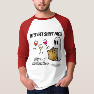Sheet Faced Ghost Happy Hallowine T-Shirt