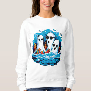 Sheet faced ghosts for Halloween Sweatshirt