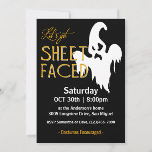 Sheet Faced Halloween Party Invitation